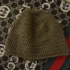 Homemade crocheted beanie